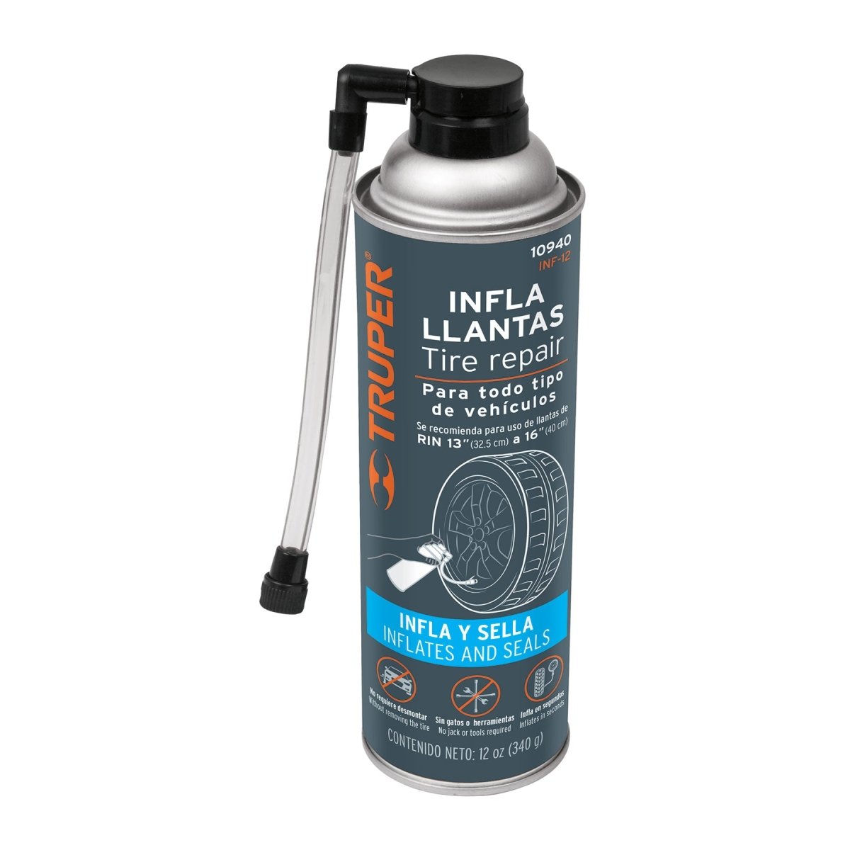 SELLADOR E INFLADOR DE GOMAS 12OZ TRUPER - SUPERMIX