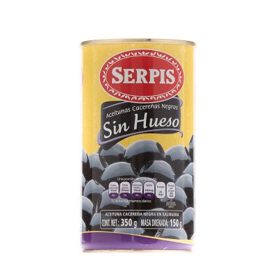 SERPIS ACEITUNAS NEGRAS SIN HUESO 350 GR - SUPERMIX