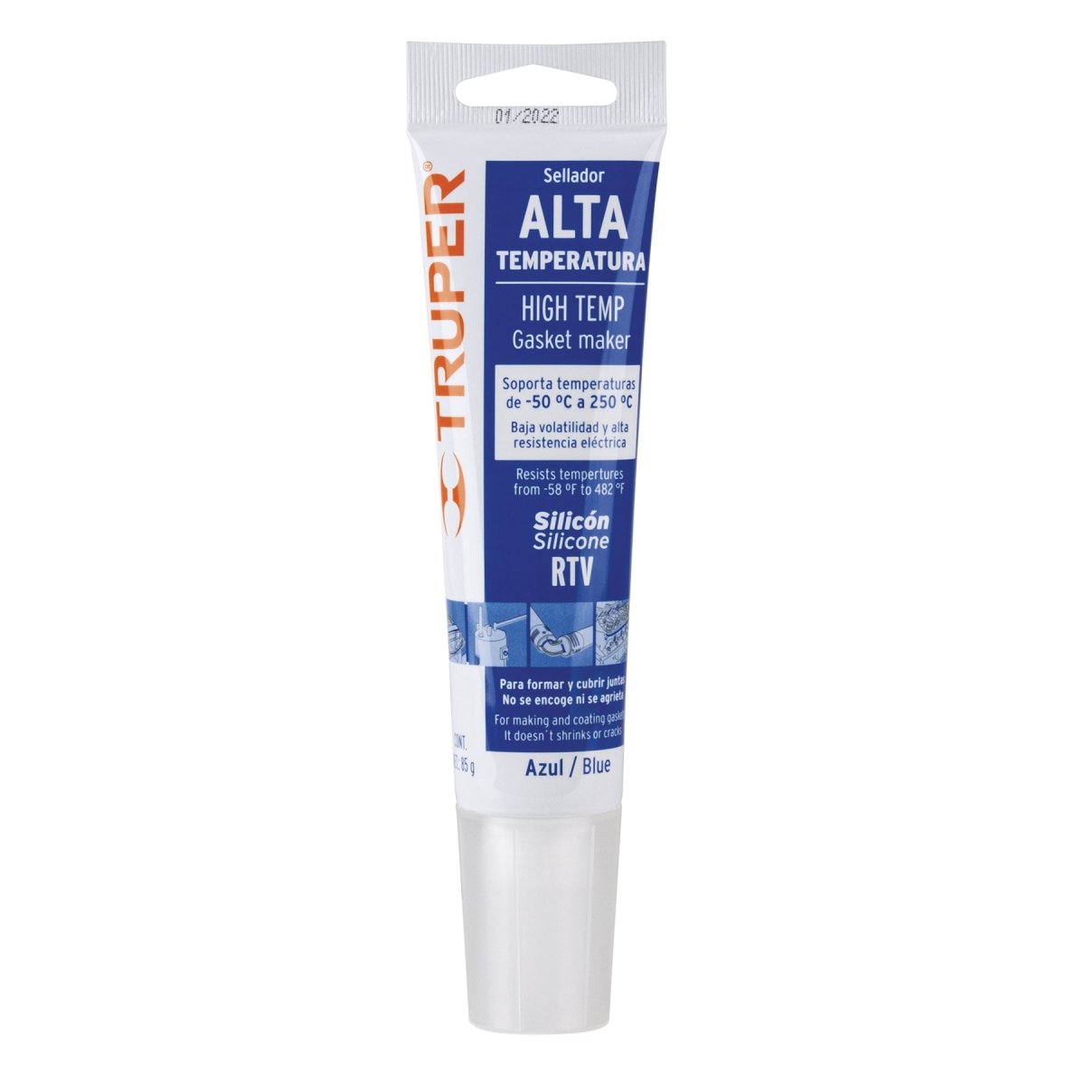 SILICON P/JUNTAS ALTA TEMP. AZUL 85 GRS. - SUPERMIX