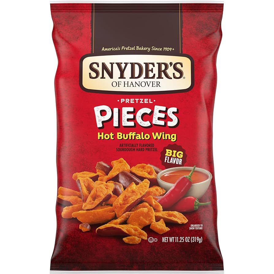 SNYDER´S PRETZEL PIECES HOT BUFFALO WING 12 OZ - SUPERMIX