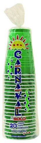 SOLO VASOS CARNAVAL 12 OZ VERDE - SUPERMIX