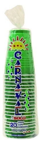 SOLO VASOS CARNAVAL VERDE 10 OZ - SUPERMIX