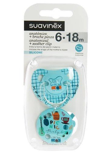 SUAVINEX CHUPETE ANATOMICO BROCHE PINZA 6 - 18M RF - 00335 - SUPERMIX