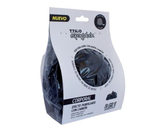 T TAIO ESPONJABON POUF CARBON ACTIVADO - SUPERMIX