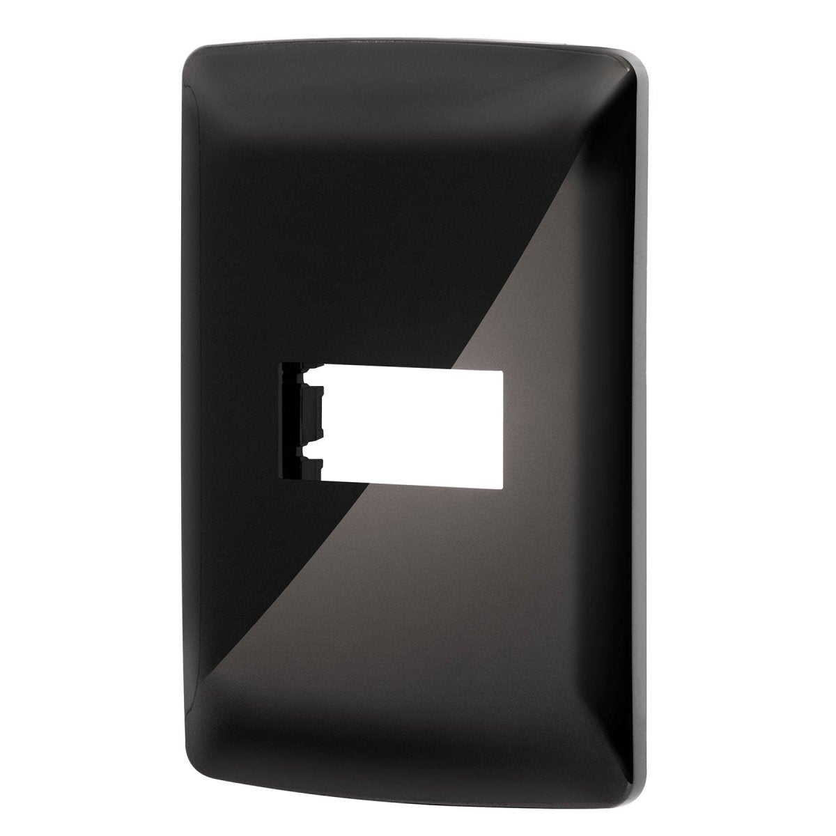 TAPA NEGRA PARA INTERRUPTOR O TOMACORRIENTE SENCILLO LINEA ITALIANA VOLTECK - SUPERMIX