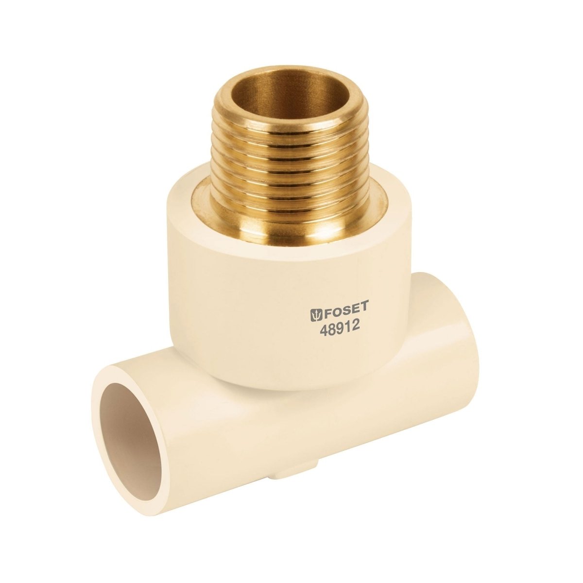 TEE REDUCIDA DE CPVC CON ROSCA EXTERIOR DE INSERTO METALICO - SUPERMIX