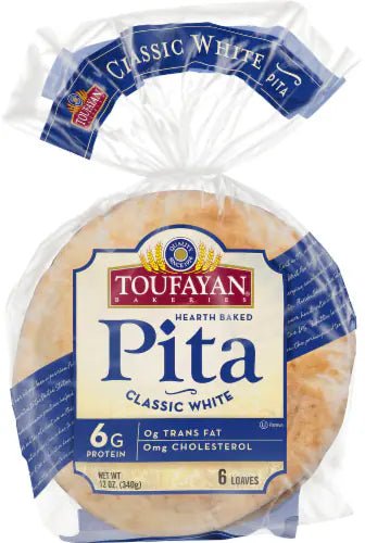 TOUFAYAN CLASSIC WHITE PITA BREAD 12 OZ - SUPERMIX