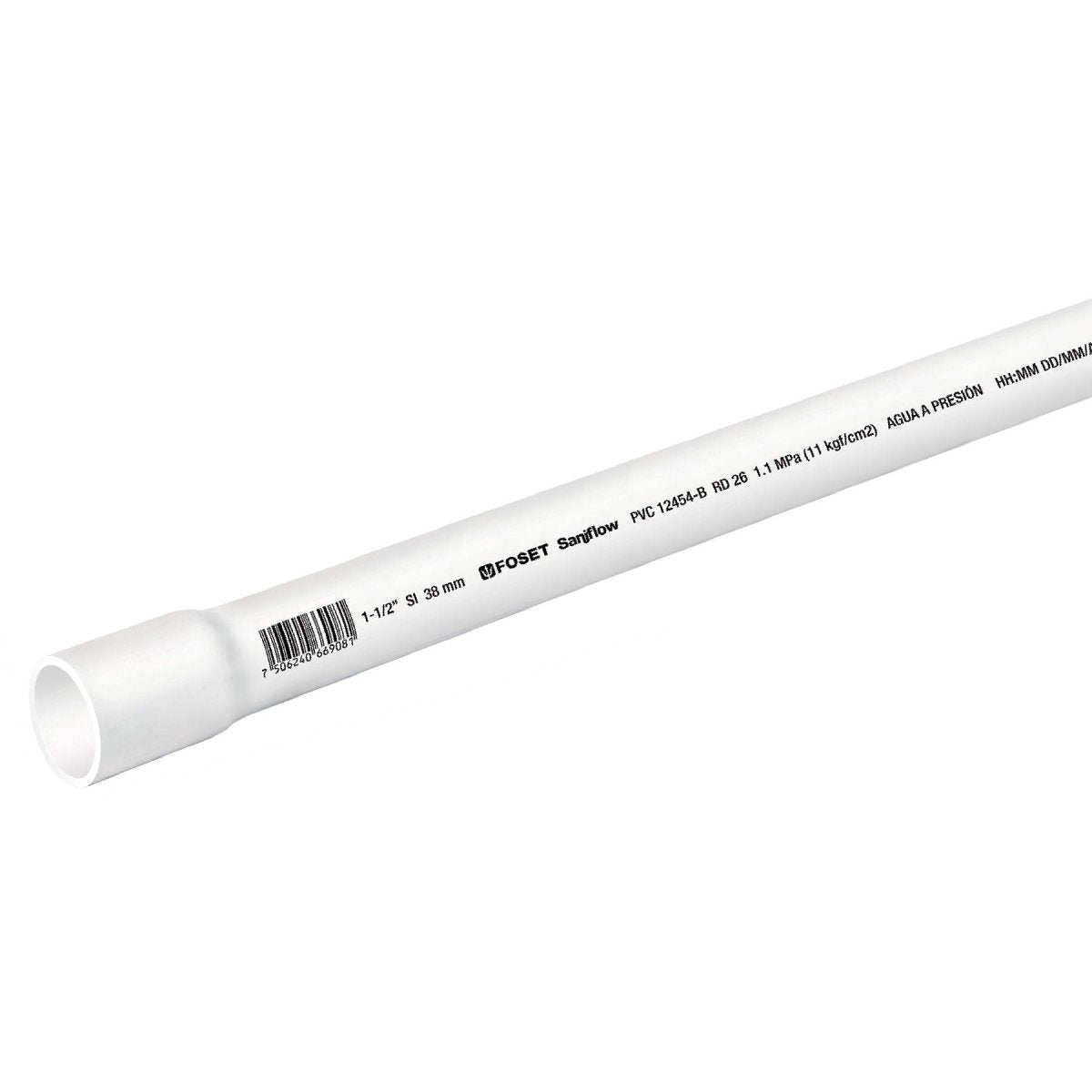 TUBO HIDRÁULICO PVC, 1 - 1/2", RD 26, 3 ME - SUPERMIX
