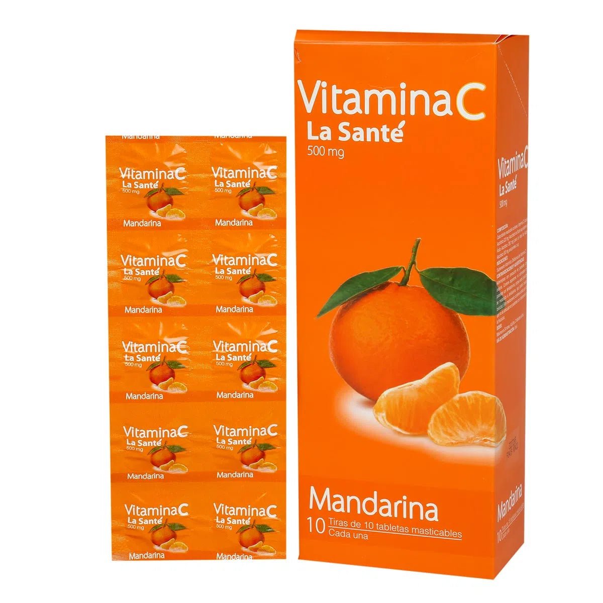 VIT - C MANDARINA TAB MASTICABLE 500 MG - SUPERMIX