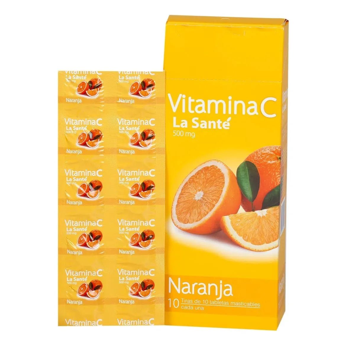 VIT - C NARANJA TAB MASTICABLE 500 MG - SUPERMIX