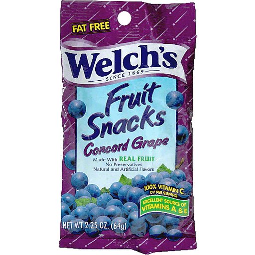 WELCH'S CONCORD GRAPE SNACKS 48CT/2.25 OZ - SUPERMIX