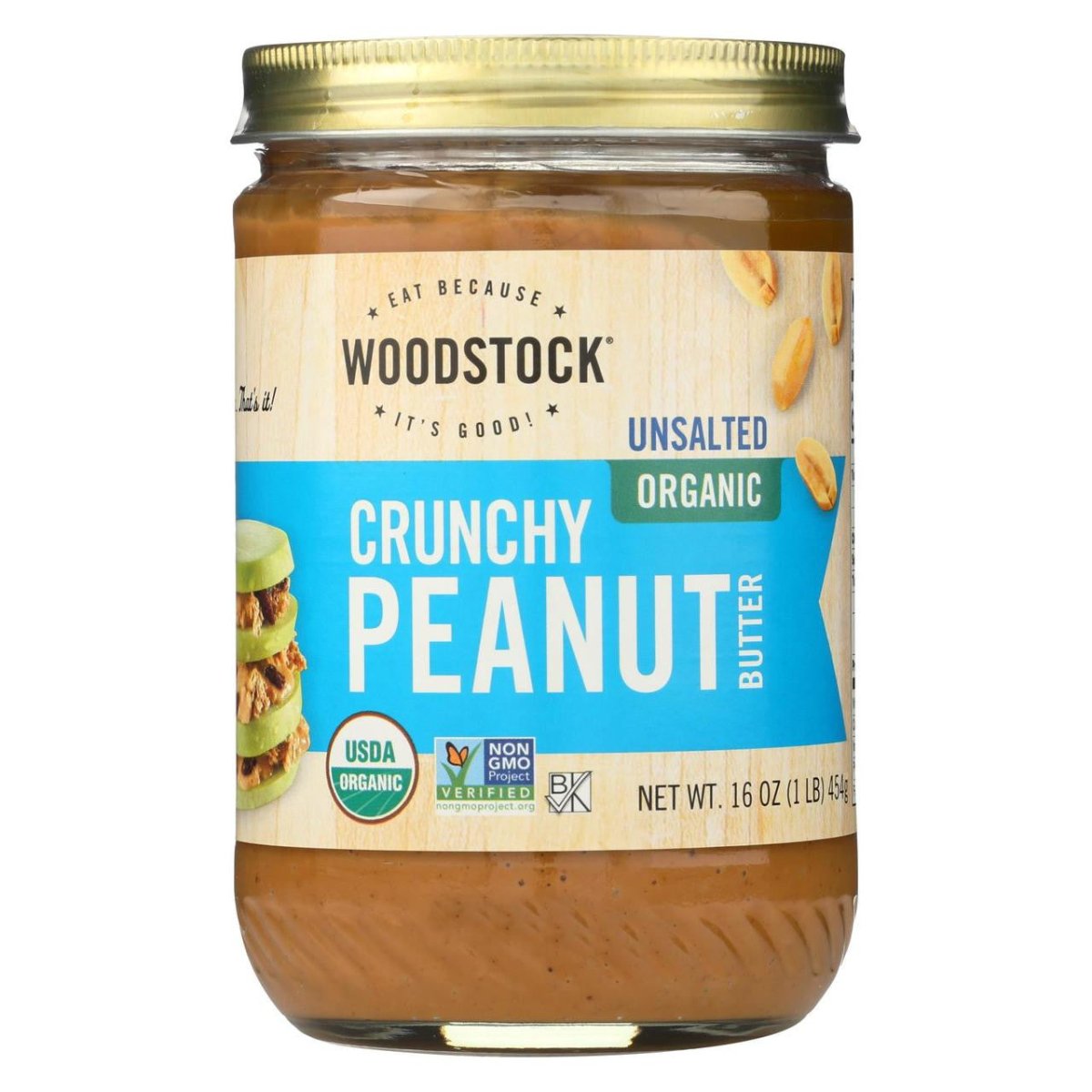 WODSTK PNT BTR OG2 CRUNCHY NS 16 OZ - SUPERMIX