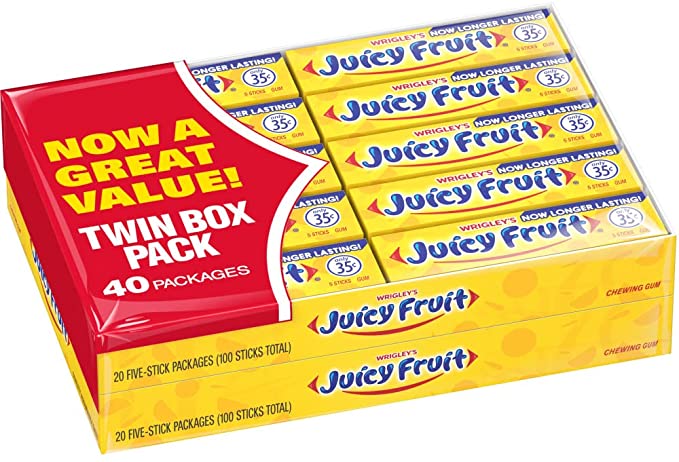 WRIGLEY'S JUICY FRUIT GOMA DE MASCAR 40CT 20/CA - SUPERMIX