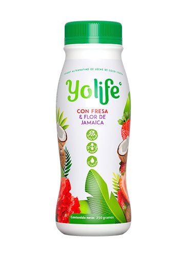 YOLIFE YOGUT FRESA FLOR DE JAMAICA 8 OZ - SUPERMIX