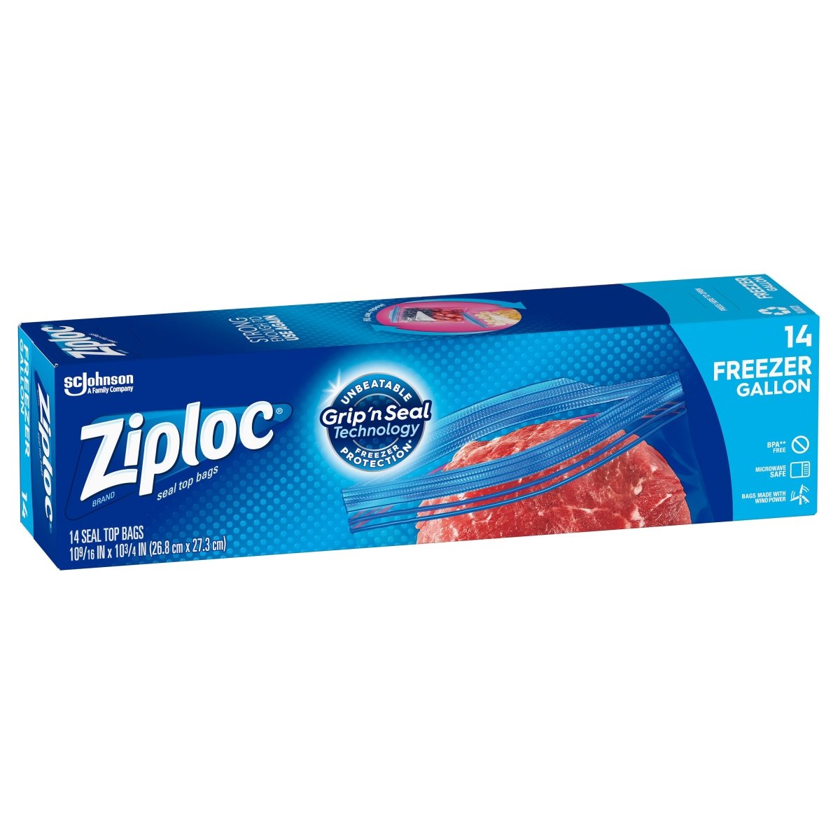 ZIPLOC FREEZER BAG GALLON 14 CT - SUPERMIX
