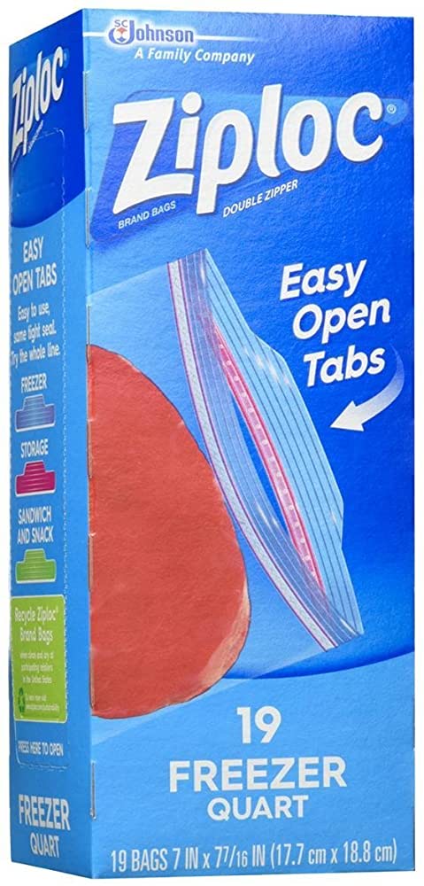 ZIPLOC FREEZER BAG QUART 19 CT - SUPERMIX