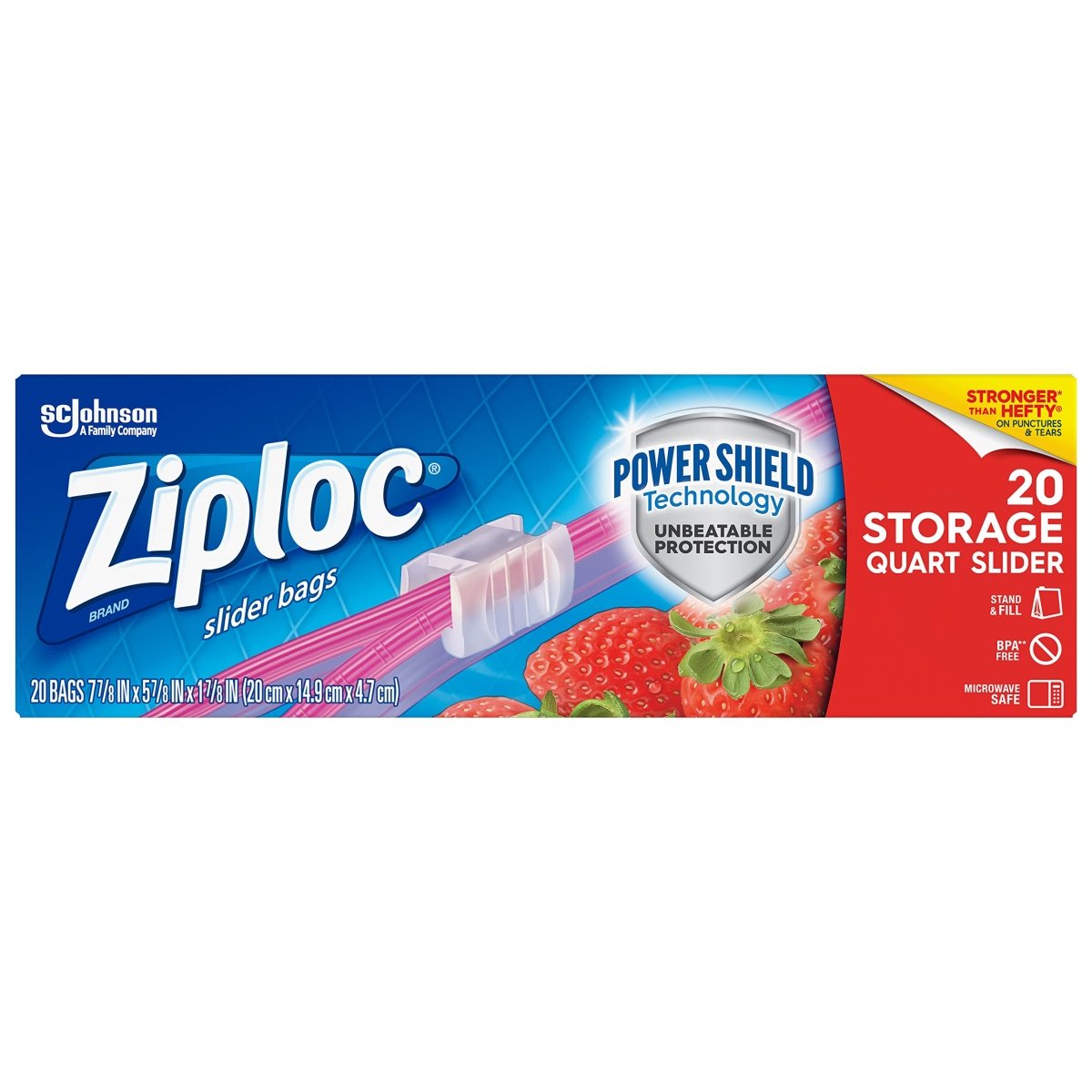 ZIPLOC SLIDER QUART STORAGE BAG 20 CT. - SUPERMIX