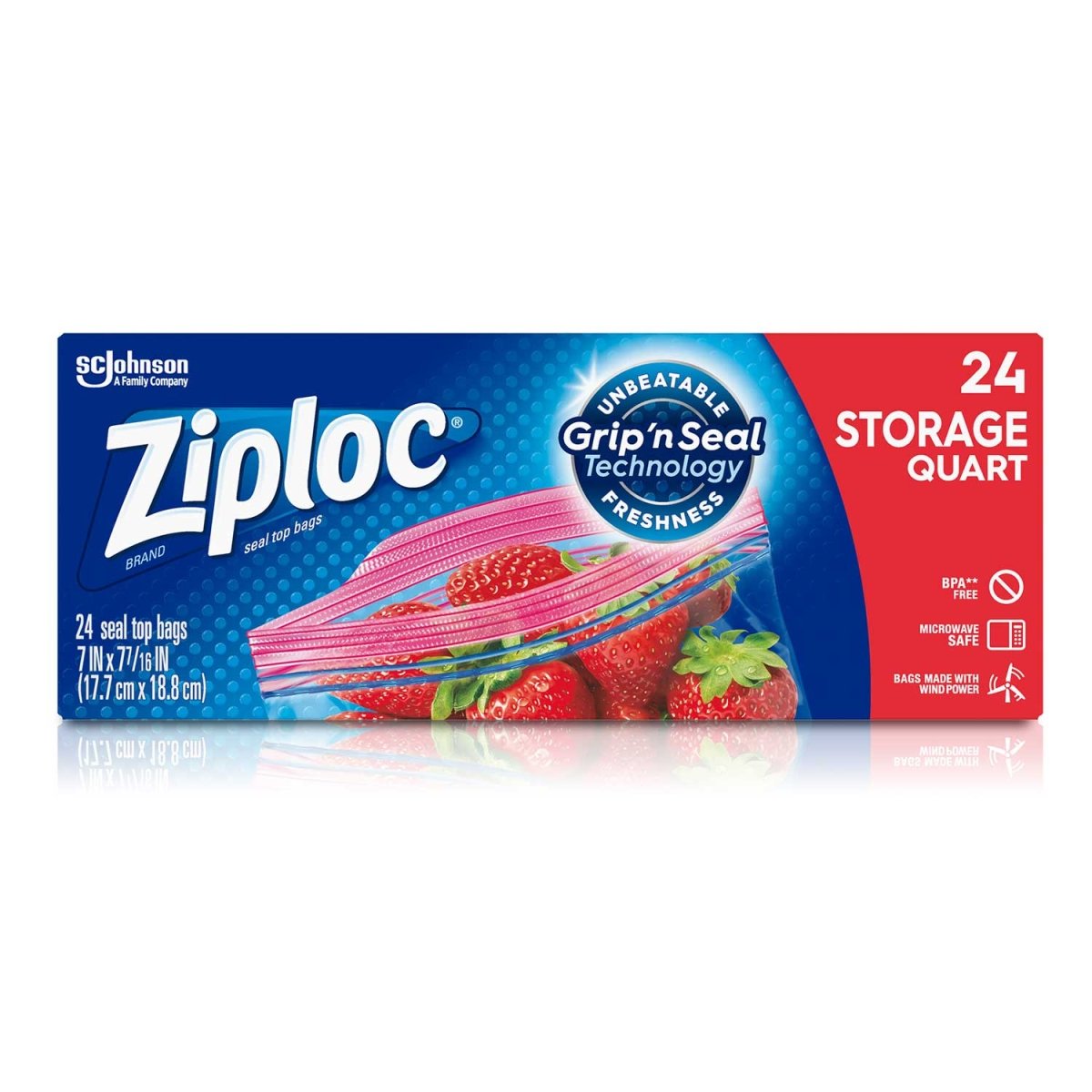ZIPLOC STORAGE BAG QUART 24 CT - SUPERMIX